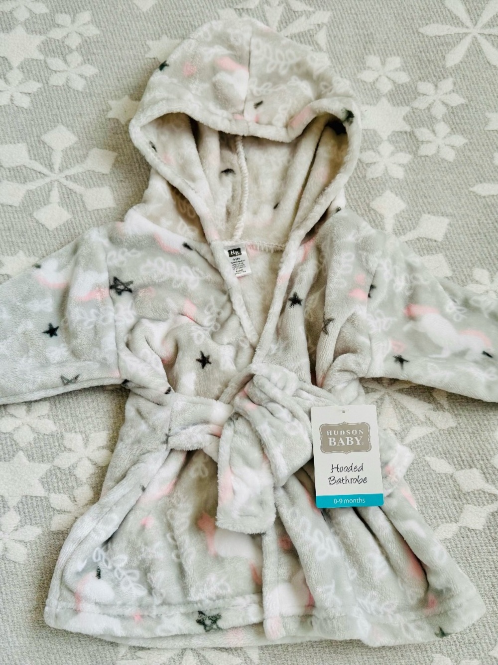 0-9 Month Hudson Baby Unisex Baby Plush Star Bathrobe